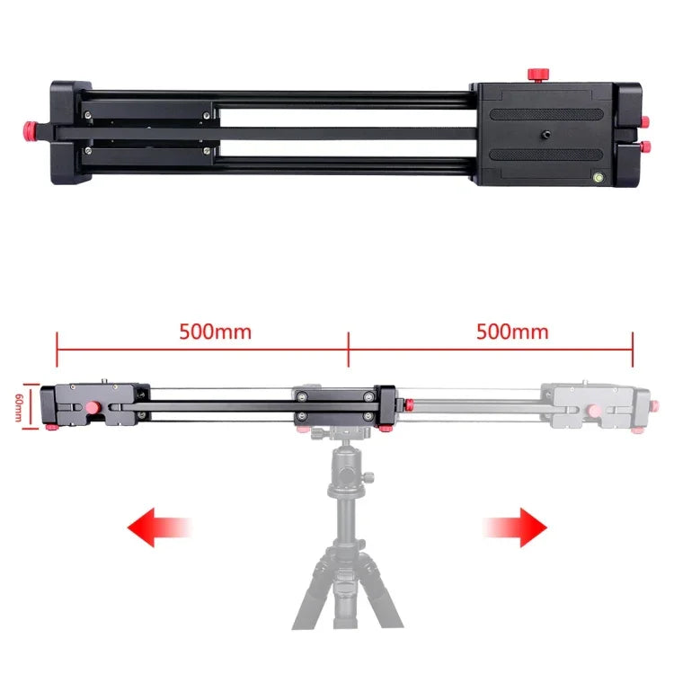 Rail de guidage coulissant YELANGU YLG0109I 50 cm / 100 cm (se monte sur trépied) pour appareils photo reflex numériques/argentiques/caméras vidéo, 50 cm / 100 cm