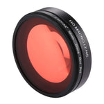 Objectif macro JSR 58 mm 16x + filtre rouge pour plongée avec cache-objectif + bague d'adaptation pour filtre + cordon + chiffon de nettoyage pour caisson étanche GoPro HERO6/5.
