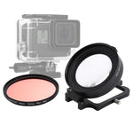 Objectif macro JSR 58 mm 16x + filtre rouge pour plongée avec cache-objectif + bague d'adaptation pour filtre + cordon + chiffon de nettoyage pour caisson étanche GoPro HERO6/5.