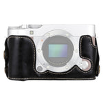 Étui demi-dos en cuir PU avec filetage 1/4 pouce pour appareil photo FUJIFILM X-A3 / X-A10, pour FUJIFILM XA3