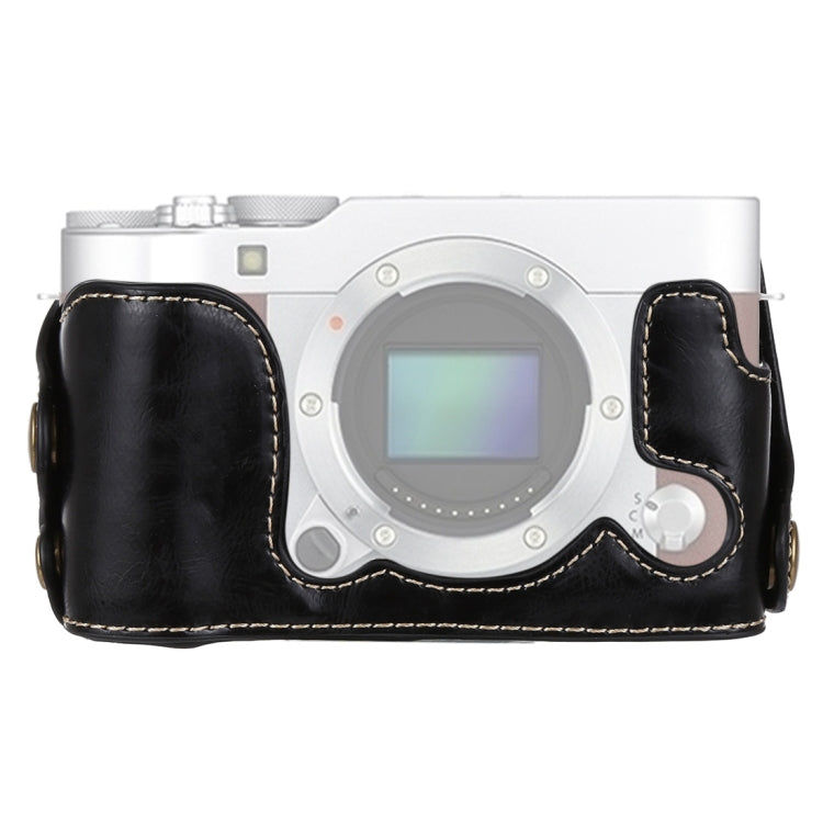 Étui demi-dos en cuir PU avec filetage 1/4 pouce pour appareil photo FUJIFILM X-A3 / X-A10, pour FUJIFILM XA3