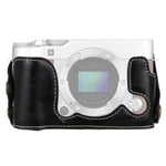 Étui demi-dos en cuir PU avec filetage 1/4 pouce pour appareil photo FUJIFILM X-A3 / X-A10, pour FUJIFILM XA3