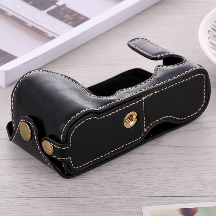 Étui demi-dos en cuir PU avec filetage 1/4 pouce pour appareil photo FUJIFILM X-A3 / X-A10, pour FUJIFILM XA3