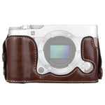 Étui demi-dos en cuir PU avec filetage 1/4 pouce pour appareil photo FUJIFILM X-A3 / X-A10, pour FUJIFILM XA3