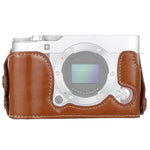 Étui demi-dos en cuir PU avec filetage 1/4 pouce pour appareil photo FUJIFILM X-A3 / X-A10, pour FUJIFILM XA3