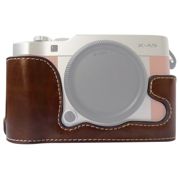Étui demi-boîtier en cuir PU avec filetage 1/4 pouce pour FUJIFILM X-A5 / X-A20, pour FUJIFILM XA5