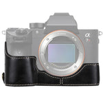 Base d'étui demi-caméra en cuir PU avec filetage 1/4 pouce pour Sony ILCE-A9 / A9 / A7RIII, pour Sony A9