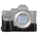 Base d'étui demi-caméra en cuir PU avec filetage 1/4 pouce pour Sony ILCE-A9 / A9 / A7RIII, pour Sony A9
