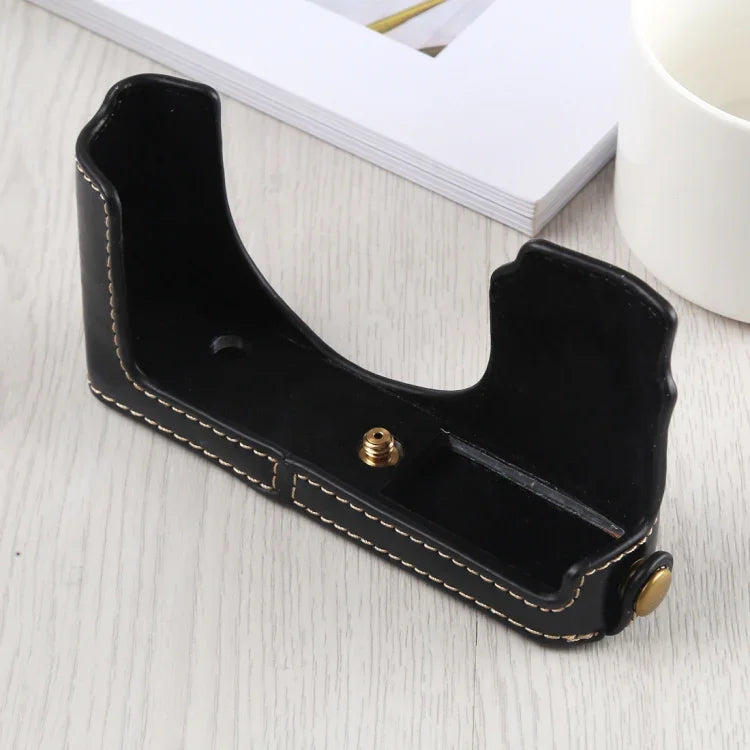 Base d'étui demi-caméra en cuir PU avec filetage 1/4 pouce pour Leica DLUX TYP 109, Leica D109 et Leica D901