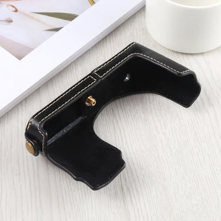 Base d'étui demi-caméra en cuir PU avec filetage 1/4 pouce pour Leica DLUX TYP 109, Leica D109 et Leica D901
