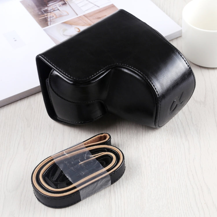 Étui intégral en cuir PU avec bandoulière pour appareil photo Sony A6400 / ILCE-A6400