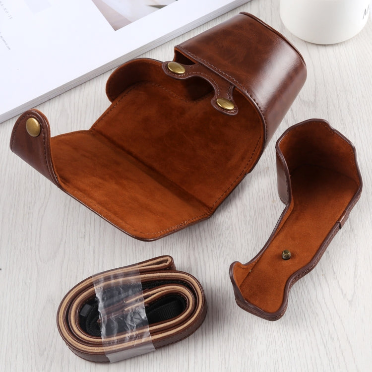 Étui intégral en cuir PU avec bandoulière pour appareil photo Sony A6400 / ILCE-A6400