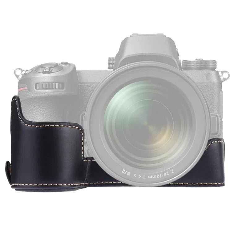 Base d'étui demi-boîtier en cuir PU avec filetage 1/4 pouce pour Nikon Z6/Z7, pour Nikon Z6
