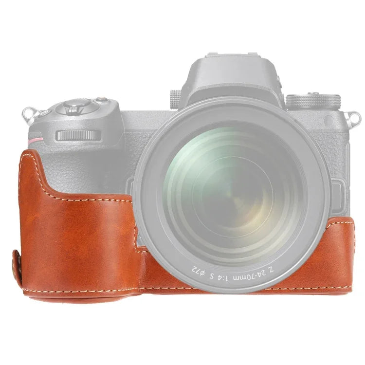 Base d'étui demi-boîtier en cuir PU avec filetage 1/4 pouce pour Nikon Z6/Z7, pour Nikon Z6