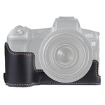 Base d'étui demi-boîtier en cuir PU avec filetage 1/4 pouce pour appareil photo Canon EOS R, pour Canon R