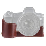 Base d'étui demi-boîtier en cuir PU avec filetage 1/4 pouce pour appareil photo Canon EOS R, pour Canon R