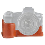 Base d'étui demi-boîtier en cuir PU avec filetage 1/4 pouce pour appareil photo Canon EOS R, pour Canon R