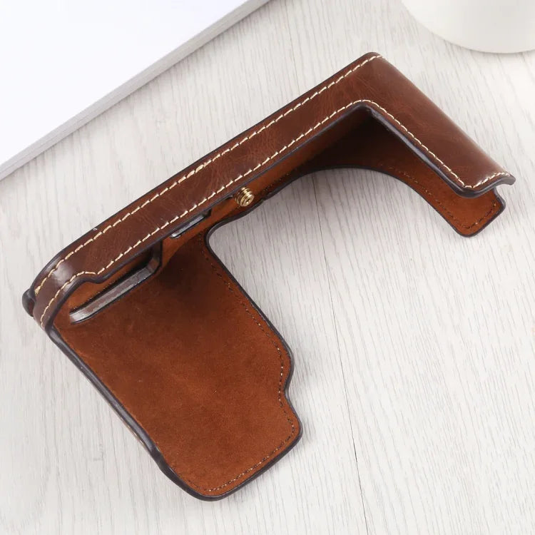 Base d'étui demi-caméra en cuir PU avec filetage 1/4 pouce pour Leica TL (Typ 701), pour Leica T701