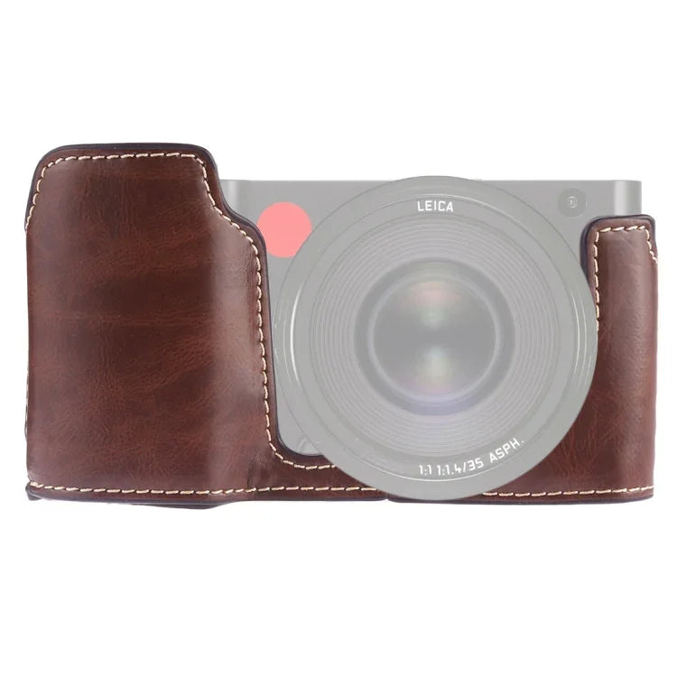 Base d'étui demi-caméra en cuir PU avec filetage 1/4 pouce pour Leica TL (Typ 701), pour Leica T701
