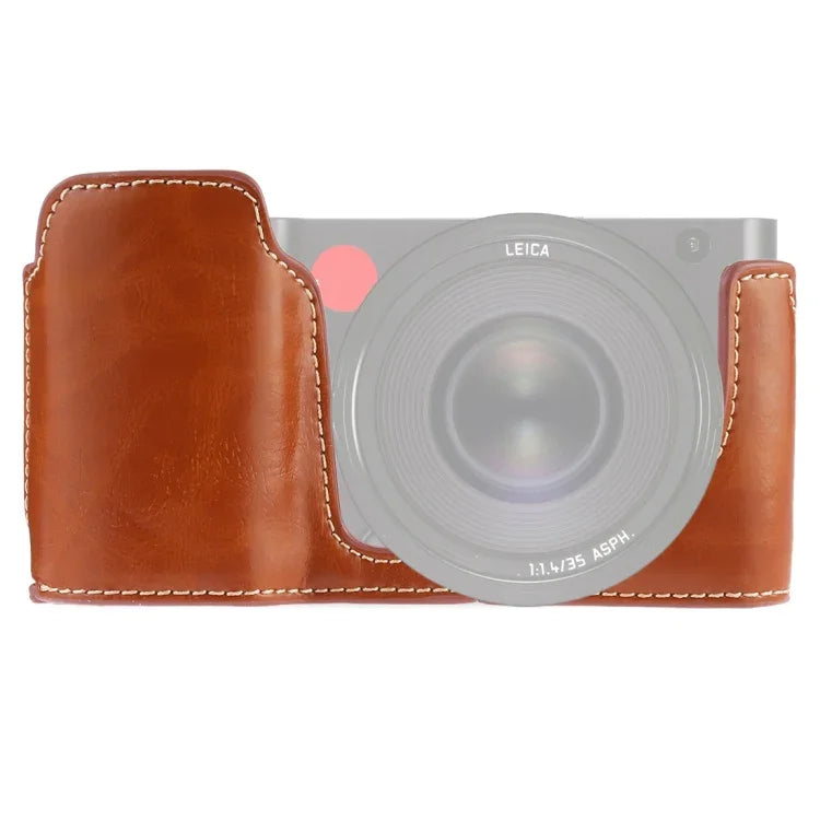 Base d'étui demi-caméra en cuir PU avec filetage 1/4 pouce pour Leica TL (Typ 701), pour Leica T701