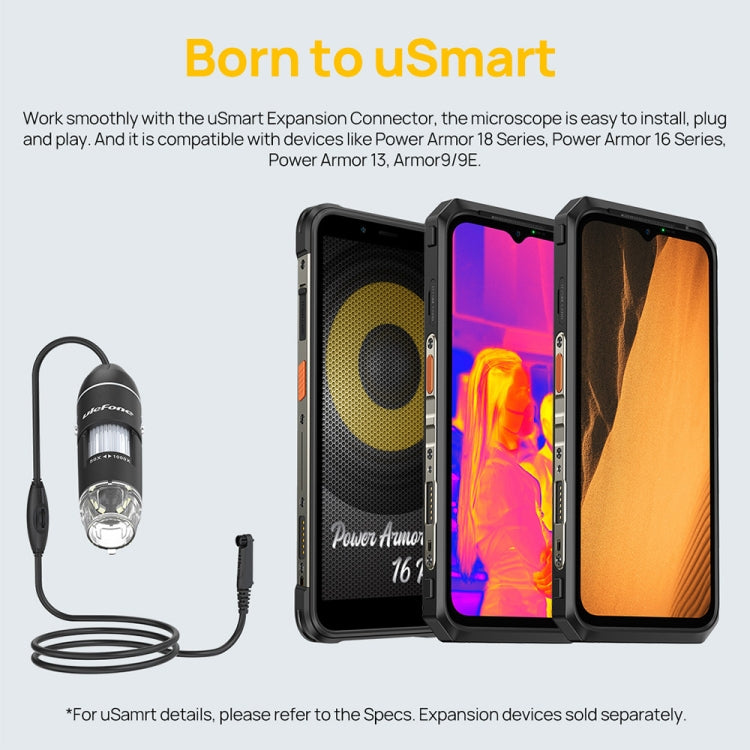 Microscope numérique filaire Ulefone uSmart C01 pour Ulefone Armor 18 Series / 9 / 9E & Power Armor 16 Series / 13 / Armor Pad, uSmart C01