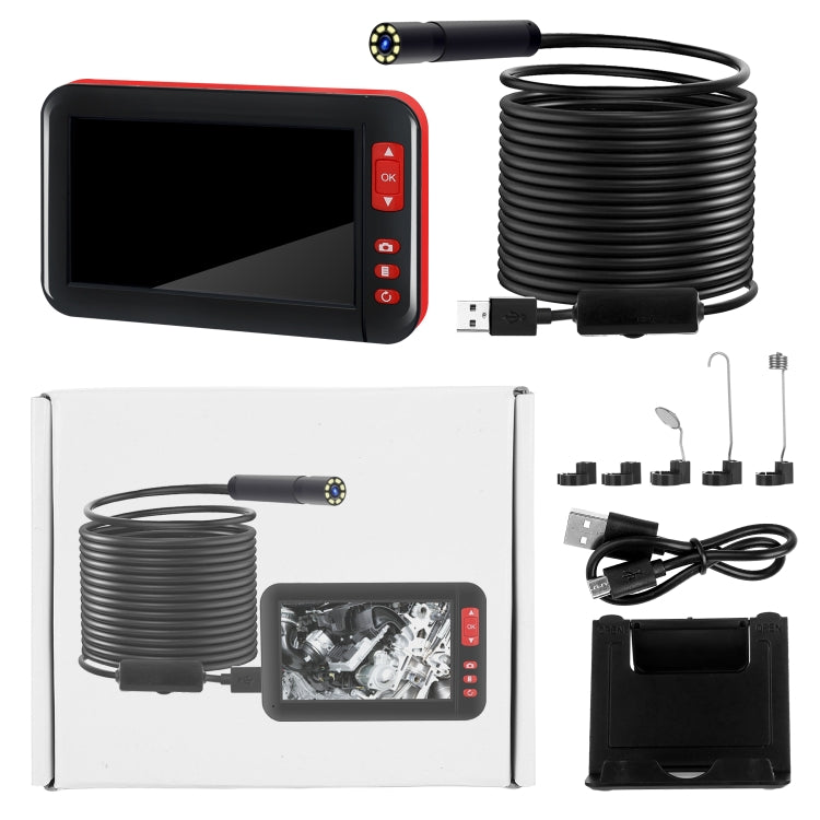 P20 Endoscope d'inspection HD1080P écran 4.3 pouces avec 8 LED, Longueur : 2m, Diamètre de l'objectif : 8mm, Câble rigide, Longueur : 2m, Câble rigide