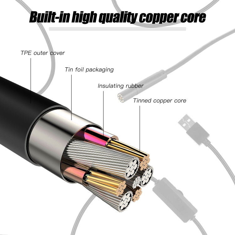 Endoscope d'inspection P20 écran 4,3 pouces HD1080P avec 8 LED, longueur : 10m, diamètre de l'objectif : 8mm, câble rigide, longueur : 10m, câble rigide