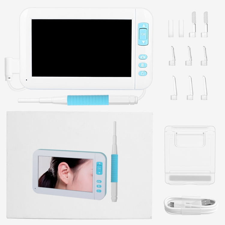 C01 Endoscope visuel pour oreille écran 4.3 pouces HD1080P avec 6 LED, Diamètre : 3.9mm, C01 3.9mm