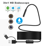 Endoscope d'inspection numérique étanche Y101 8mm à tête spirale 3 en 1, longueur : 2m Câble rigide, longueur : 2m Câble rigide