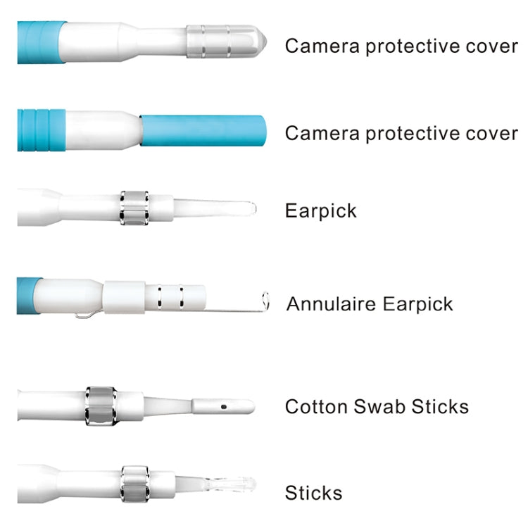 Outil de nettoyage d'oreille HD 1,3 million I98 avec endoscope boroscope à 6 LED, diamètre de l'objectif : 5,5 mm