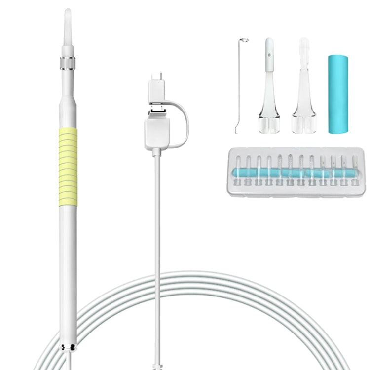 Outil de nettoyage d'oreille HD 1,3 million I98 avec endoscope boroscope à 6 LED, diamètre de l'objectif : 5,5 mm