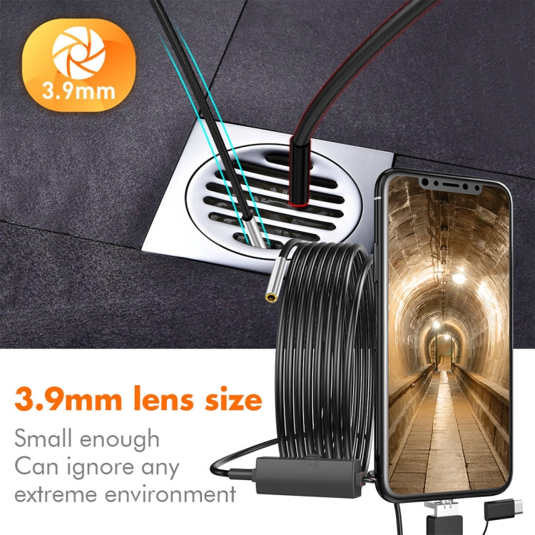 inskam107 Caméra d'inspection endoscopique numérique industrielle HD étanche 3 en 1 3,9 mm, câble flexible de 5 m