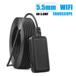 F220 Endoscope d'inspection WIFI 5.5mm HD 5.0MP avec 6 LED, Longueur : 5m, Longueur : 5m