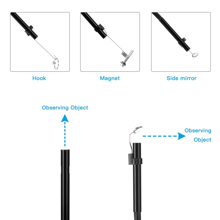 F220 Endoscope d'inspection WIFI 5.5mm HD 5.0MP avec 6 LED, Longueur : 5m, Longueur : 5m