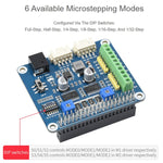 Waveshare HRB8825 HAT pour Moteur Pas à Pas pour Raspberry Pi, pilote deux moteurs pas à pas, jusqu'à 1/32 micropas