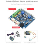 Waveshare HRB8825 HAT pour Moteur Pas à Pas pour Raspberry Pi, pilote deux moteurs pas à pas, jusqu'à 1/32 micropas
