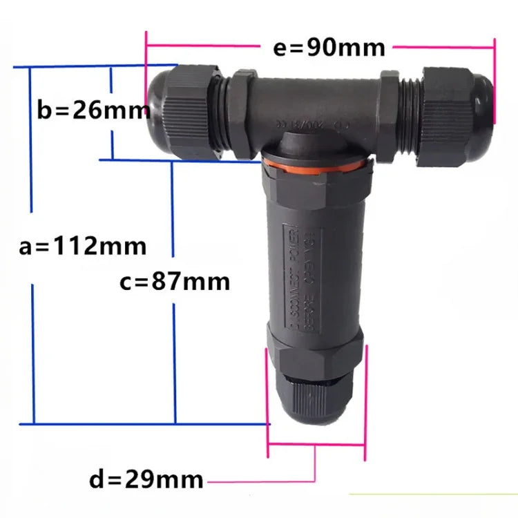 Connecteur câble étanche IP68 3 broches type T XY25, XY25(T3)