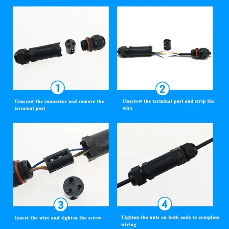 Connecteur câble étanche IP68 3 broches type T XY25, XY25(T3)