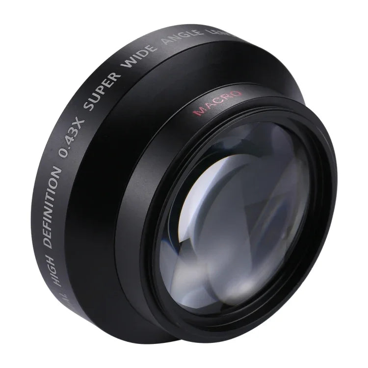 Objectif super grand angle 0,43X de 62 mm avec objectif macro, 62 mm