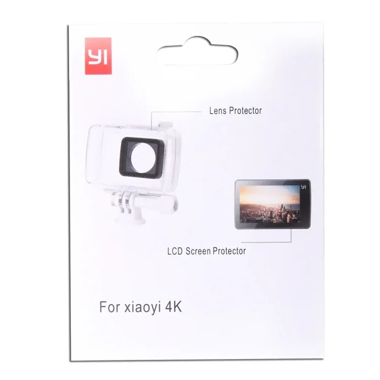 Protection d'écran LCD ultra-transparente + film protecteur d'objectif en verre pour appareil photo Xiaomi Xiaoyi II 4K