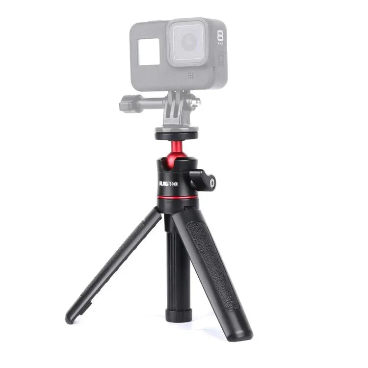 RUIGPRO Support trépied pliable multifonctionnel avec rotule pour selfies, compatible avec GoPro, Insta360, DJI et autres caméras d'action.