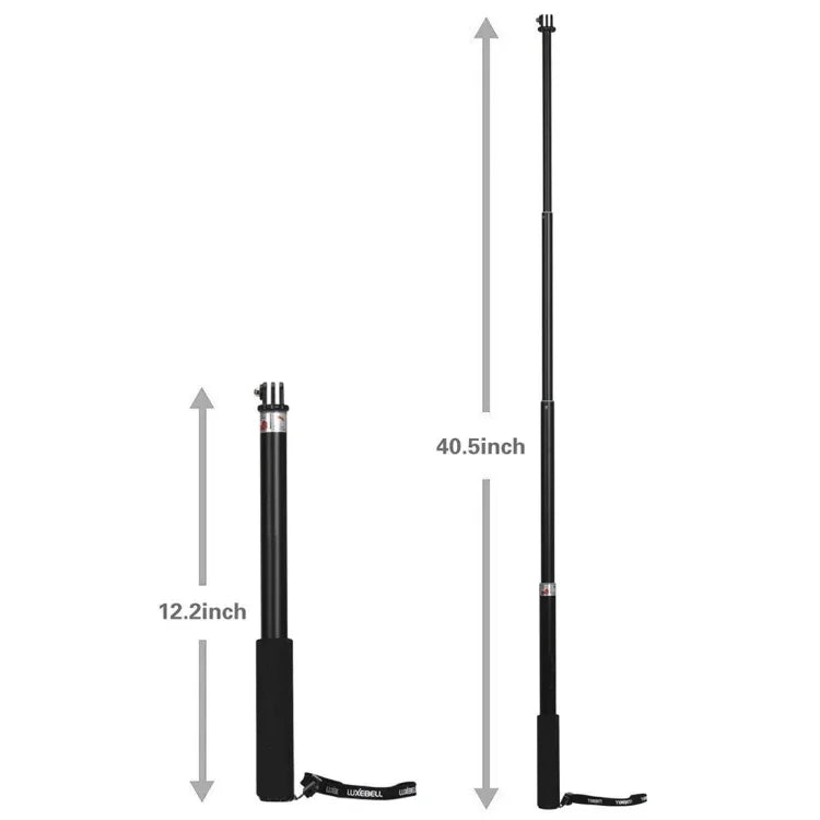 Perche à selfie universelle en alliage d'aluminium avec adaptateur, longueur : 25-75 cm