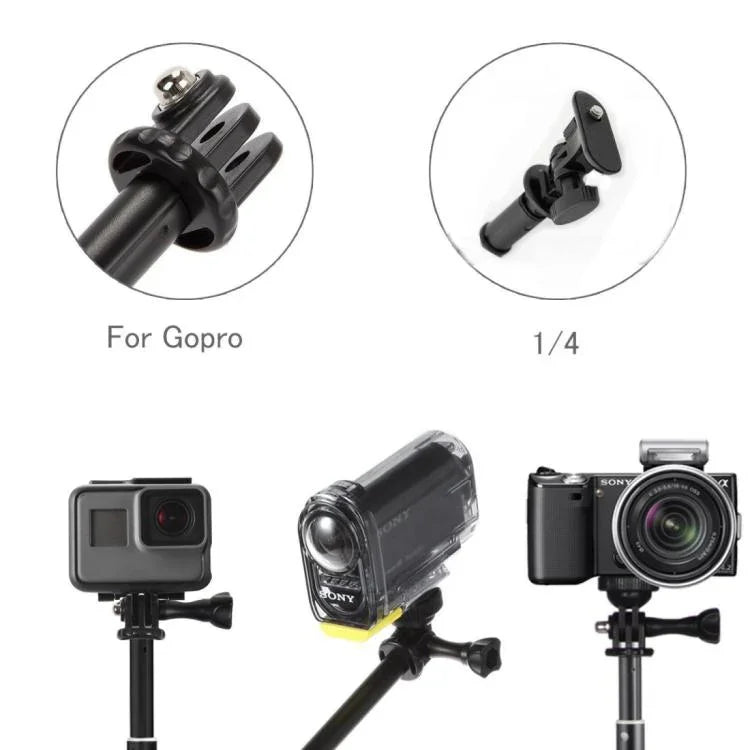 Perche à selfie universelle en alliage d'aluminium avec adaptateur, longueur : 25-75 cm