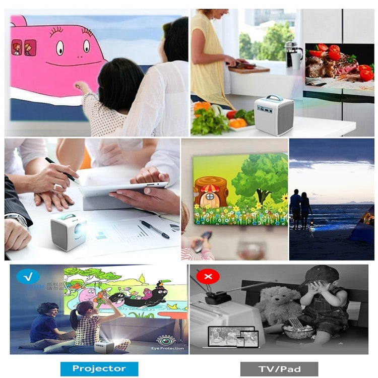 Vidéoprojecteur pour enfants W-S1 10 W 30 lumens HD 1080P Technologie LCD, compatible AV/USB/Mini carte SD/HDMI/Audio