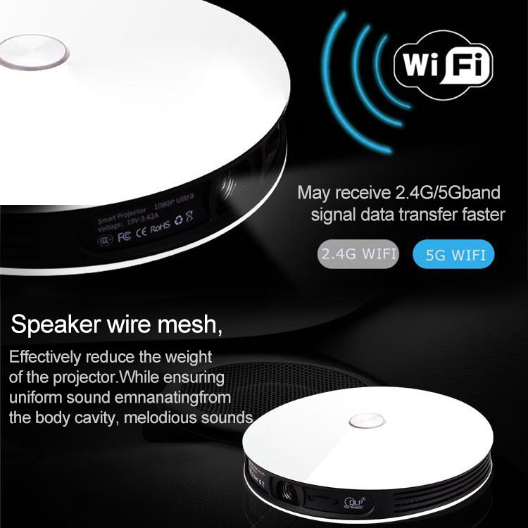 Wejoy DL-S9 220 Lumens 1280x720 720P Android 6.0 HD Bluetooth WiFi Projecteur Laser Intelligent 3D, Prise en Charge HDMI / USB x 2 / Carte TF