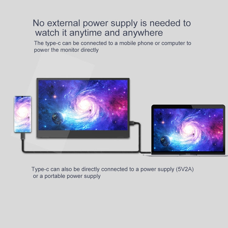 Écran portable ultra-fin HD 1080P à bords étroits M8 de 14 pouces