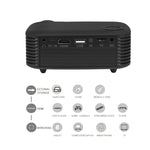 A2000 Mini projecteur portable 800 Lumens LCD Home Theater, Support 1080P, Prise Royaume-Uni