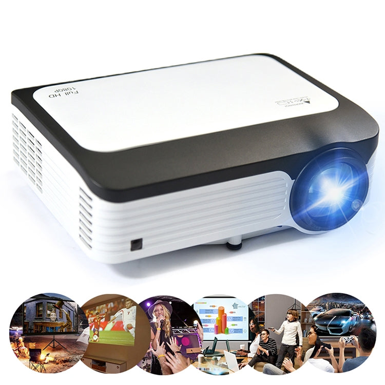 Wejoy L6 projecteur intelligent HD 5 pouces 200 lumens ANSI 1920 x 1080P Android 6.0 Bluetooth 4.0 WiFi, prend en charge AV / VGA / HDMI / 2 x USB / RJ45, 1G+8G, Android 6.0
