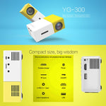 Mini projecteur LED home cinéma portable YG300 400LM avec télécommande, compatible HDMI, AV, SD, USB