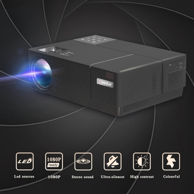 Cheerlux CL770 1920 x 1080P Full HD Smart Projector Android 9.0 1 Go+8 Go, CL770 (Noir), CL770 (Blanc)